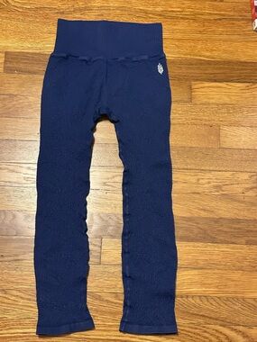 Free People Good Karma Tile Texture in Outer Space (Navy) High-Waist Leggings